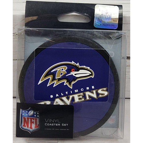 NFL Baltimore Ravens Flexible PVC Coaster Set 3.75" in Size, 4 Pack - Picture 1 of 4